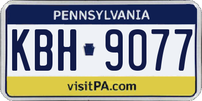 PA license plate KBH9077