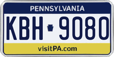 PA license plate KBH9080