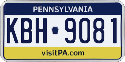 PA license plate KBH9081