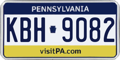 PA license plate KBH9082