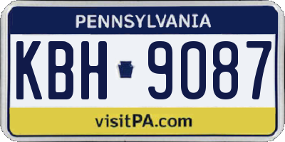 PA license plate KBH9087