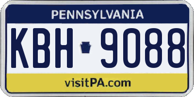 PA license plate KBH9088