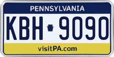PA license plate KBH9090