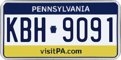 PA license plate KBH9091