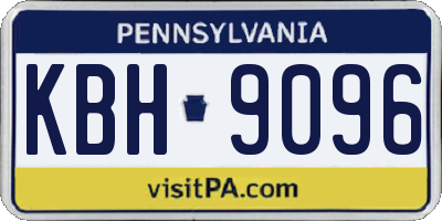 PA license plate KBH9096