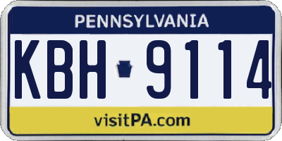 PA license plate KBH9114
