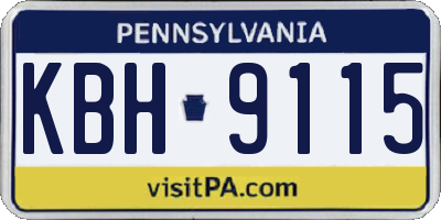 PA license plate KBH9115