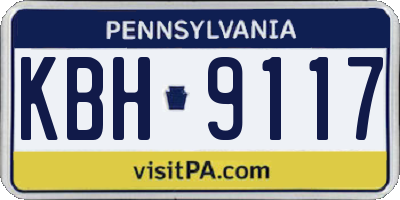 PA license plate KBH9117