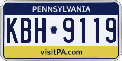 PA license plate KBH9119