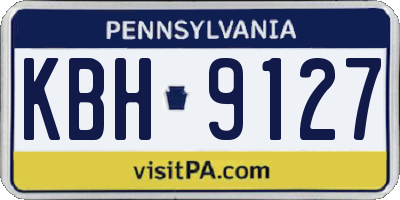 PA license plate KBH9127