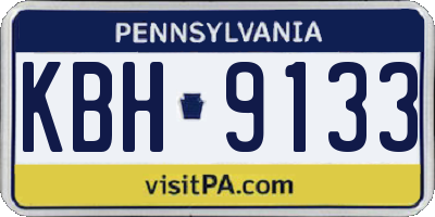 PA license plate KBH9133
