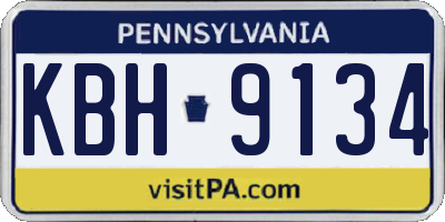 PA license plate KBH9134