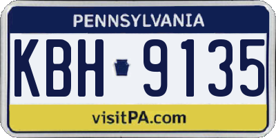 PA license plate KBH9135
