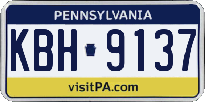 PA license plate KBH9137