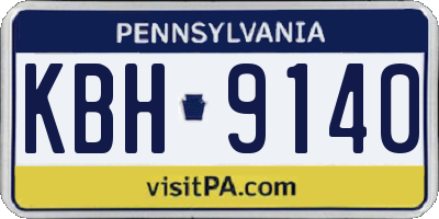 PA license plate KBH9140