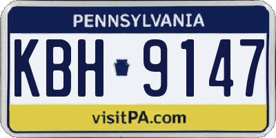 PA license plate KBH9147
