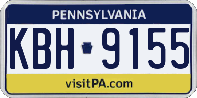 PA license plate KBH9155