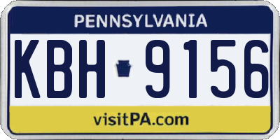 PA license plate KBH9156