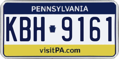 PA license plate KBH9161