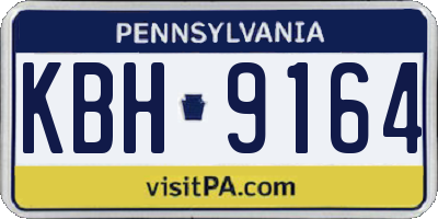 PA license plate KBH9164
