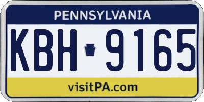 PA license plate KBH9165