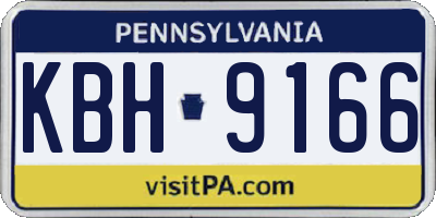 PA license plate KBH9166