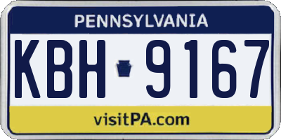 PA license plate KBH9167