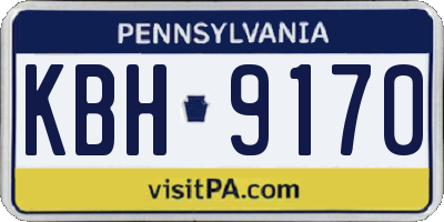 PA license plate KBH9170