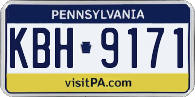 PA license plate KBH9171