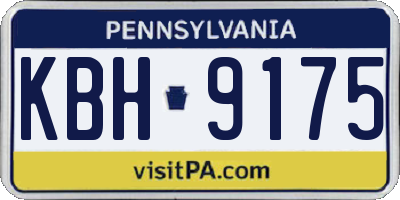 PA license plate KBH9175