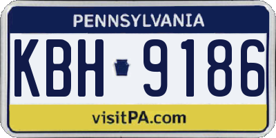 PA license plate KBH9186
