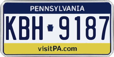 PA license plate KBH9187