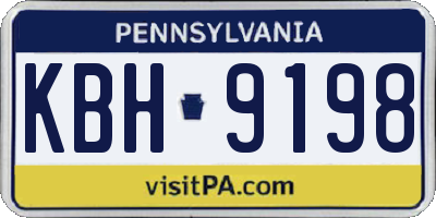 PA license plate KBH9198