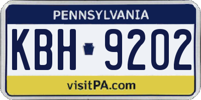 PA license plate KBH9202