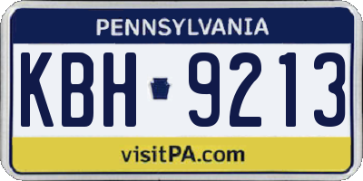 PA license plate KBH9213