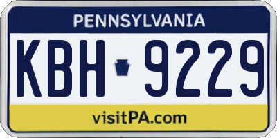 PA license plate KBH9229