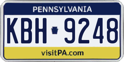 PA license plate KBH9248