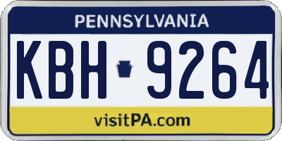 PA license plate KBH9264