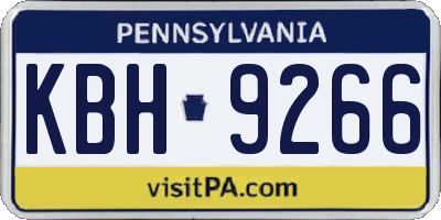 PA license plate KBH9266