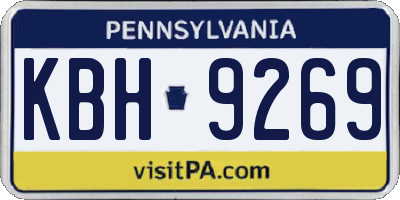 PA license plate KBH9269