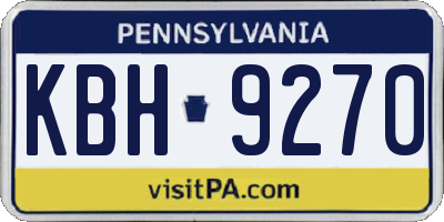 PA license plate KBH9270