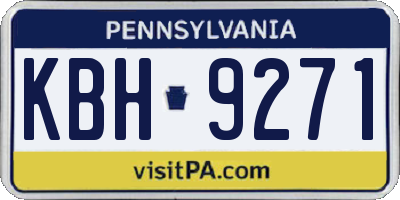 PA license plate KBH9271