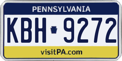 PA license plate KBH9272