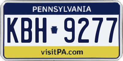 PA license plate KBH9277