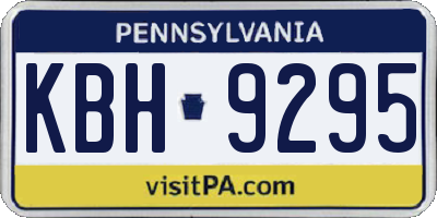 PA license plate KBH9295