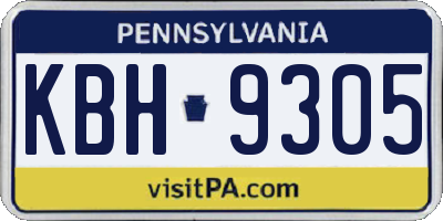 PA license plate KBH9305