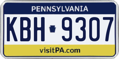 PA license plate KBH9307