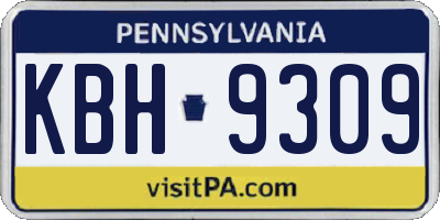 PA license plate KBH9309