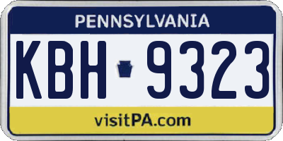 PA license plate KBH9323