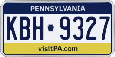 PA license plate KBH9327